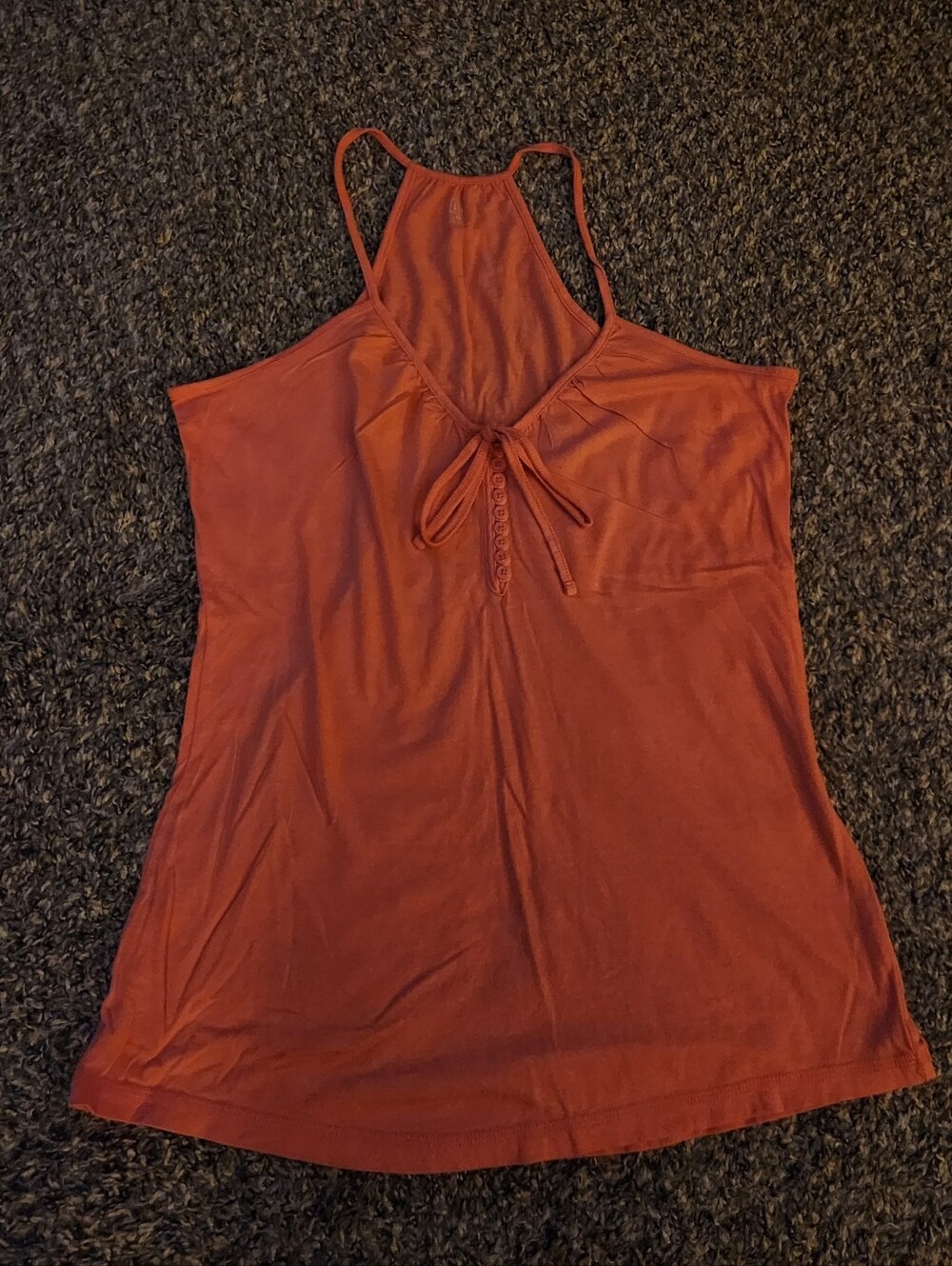 GAP V-Neck Pima Cotton Modal Henley Style Tank Top Coral Medium